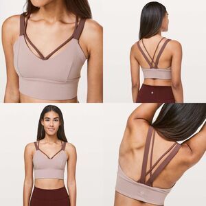LULULEMON Women’s Smoky Blush & Antique Bark Pushing Limits Bra C/D Cup Size 4